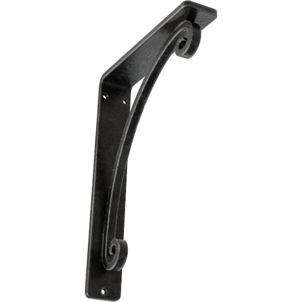 Ekena Millwork Legacy Wrought Iron Bracket, (Single center brace), Antiqued Pewter 1 1/2"W x 5 1/2"D x 8"H BKTM01X05X08SLEAPW - main